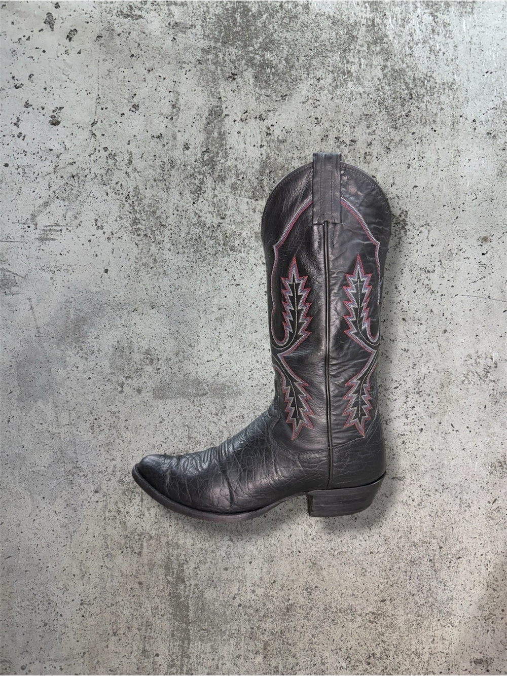Vintage Panhandle Slim Black Leather Cowboy Boots 8.5D